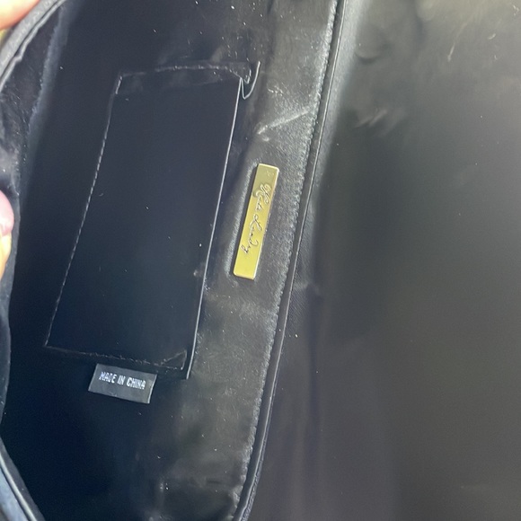 Katy Langley Solid Black Shoulder Evening Bag Woman’s Medium Fold Over 6H X 10W - Picture 8 of 16